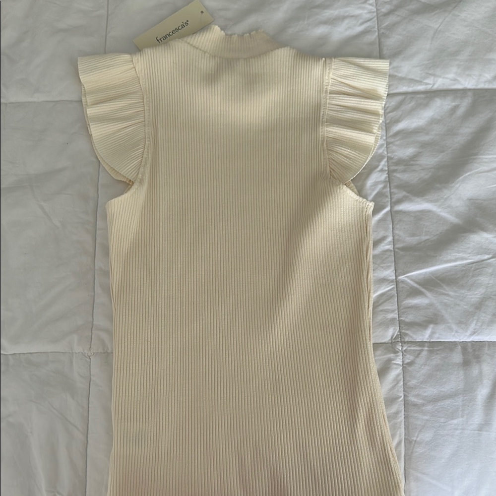 Miami Cream Sleeveless Ruffled Blouse - Picture 4 of 4